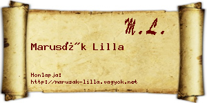 Marusák Lilla névjegykártya